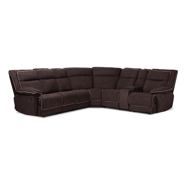 Baxton Studio Sabella Chocolate Brown Upholstered 7 Piece